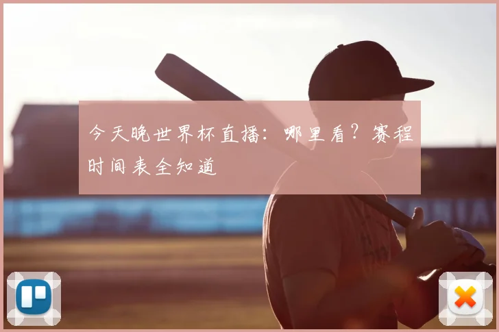 今天晚世界杯直播:哪里看?赛程时间表全知道